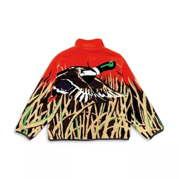 MARKET Duck Printed Multicolor Graphic Full Zip Sherpa Fleece Medium - Picture 5 of 9